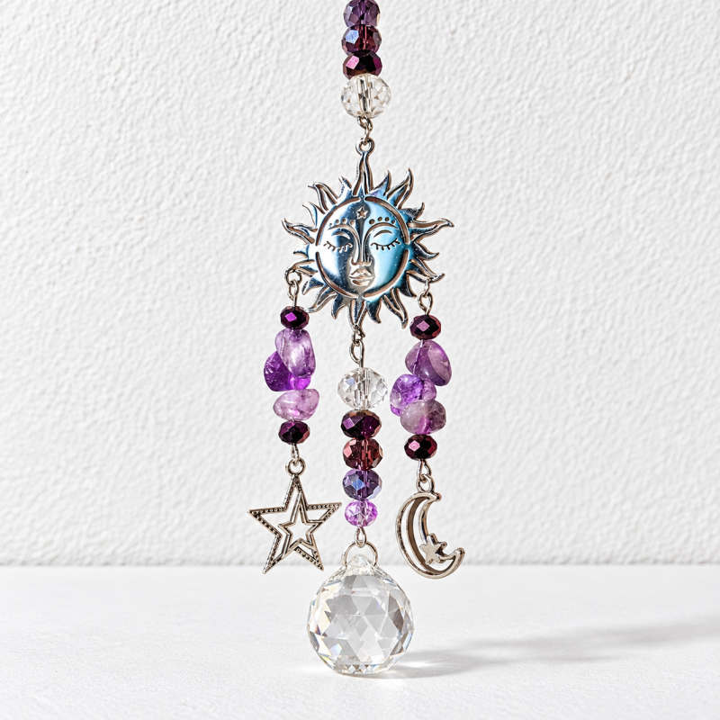 CouldNook Celestial Suncatcher - Sun Moon Star Charms