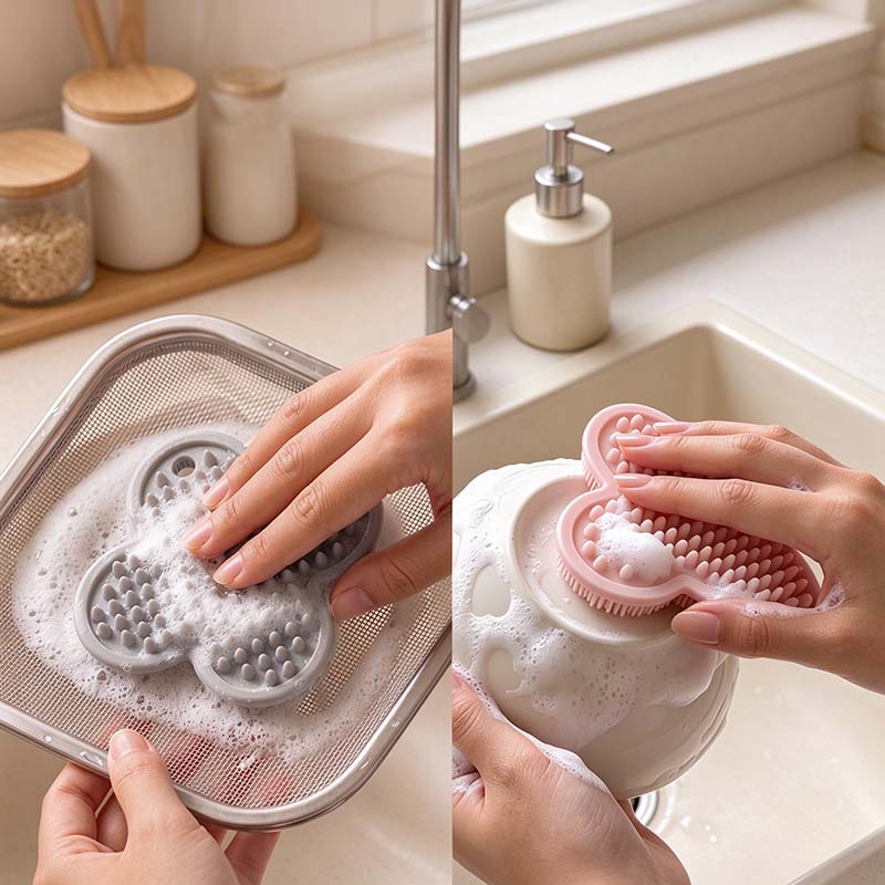 CouldNook Vegetable Brush - Four-Lobed Shape and Dual Textured Faces