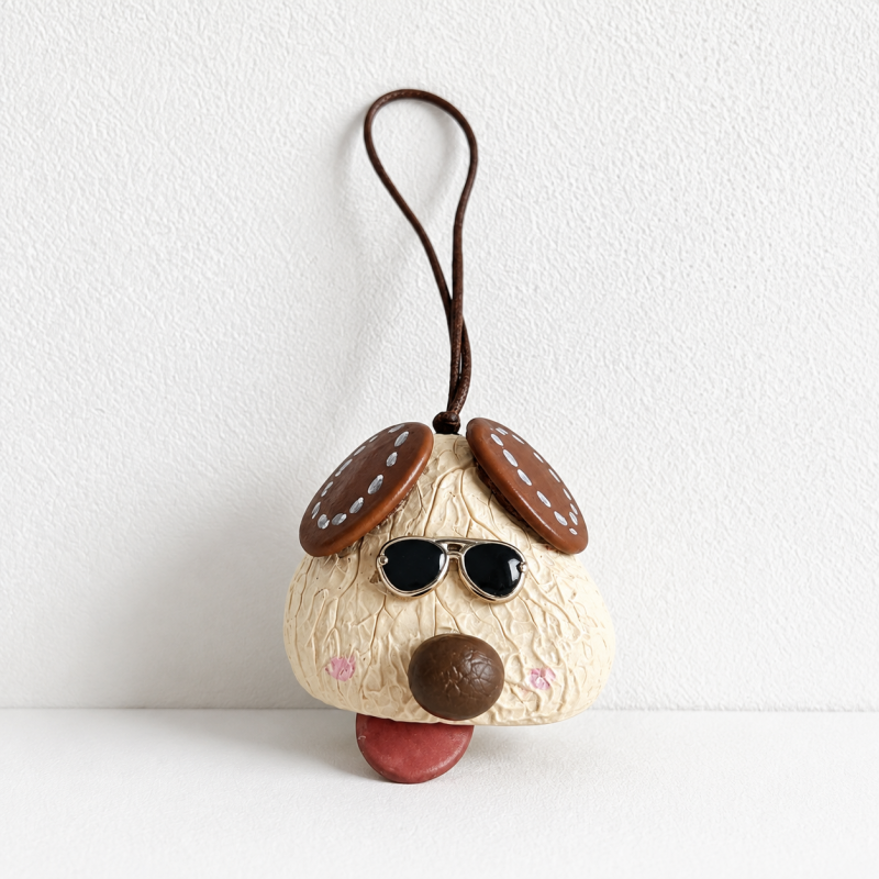 CouldNook Dog Figure Shell Bag Charm - Loop Clasp Attachment