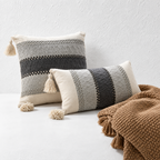 CouldNook Tasseled Cushion Cover - Woven Patterns And Four Corner Tassels