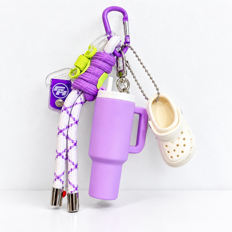 CouldNook Sports Keychain - Miniature Gym Motifs and Knotted Cord Details
