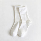 CouldNook Rolled Cuff Slouch Socks - Plain Knit And Neutral Color Range
