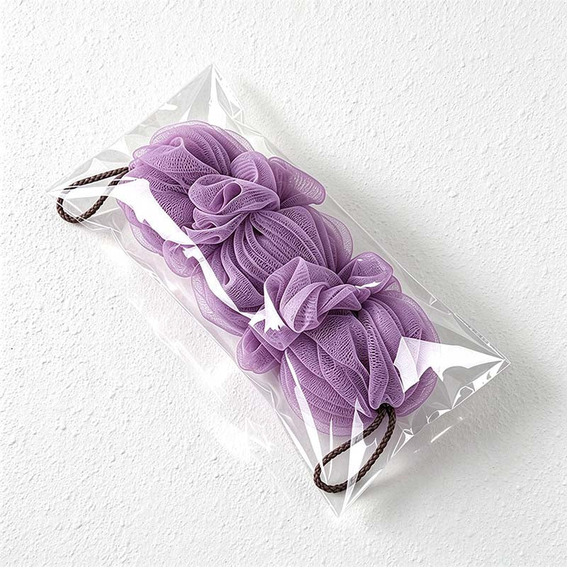 CouldNook Mesh Bath Scrubber - Three Gathered Sections And End Loops