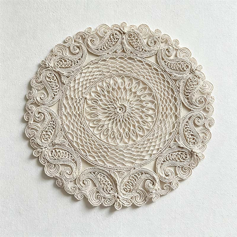 CouldNook Round Embroidered Lace Placemat - Four Openwork Designs