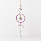 CouldNook Stone Ring Suncatcher Ornament - Geometric Crystal Drops