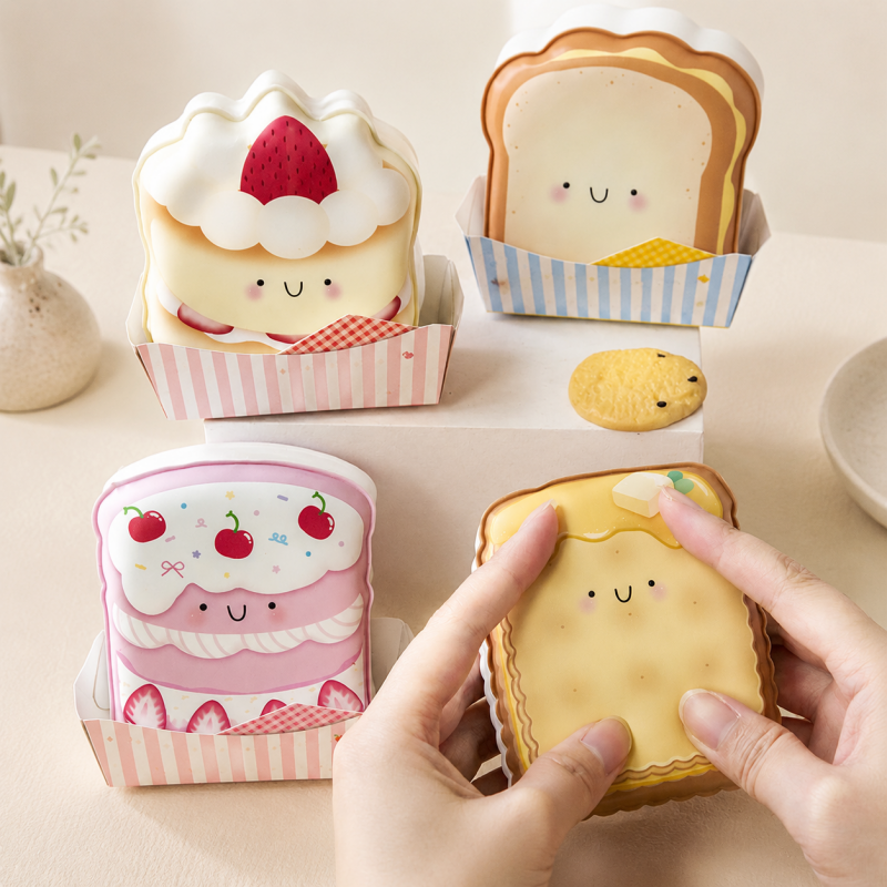 CouldNook Food-Shaped Stress Relief Notebook - Four Dessert Covers