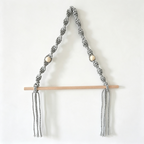 CloudNook Macrame Paper Roll Holder‑Boho Wall Mount Organizer
