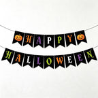 CouldNook Halloween Banner Garland‑Pumpkin Skull Party Decor Bunting