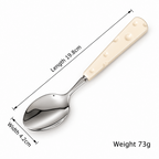 Cheese-Pattern Flatware - Ceramic Handles and Polished Heads
