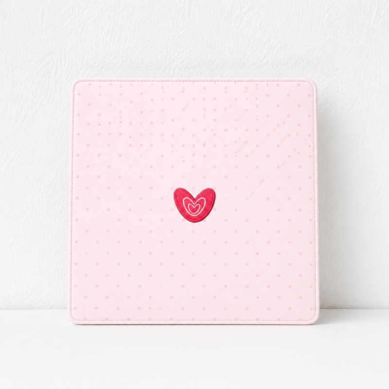 CouldNook Pink Heart Candy Embroidered Patch - Iron-On Motif Collection