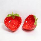 CouldNook Strawberry Dish - Raised Green Leaf Detail