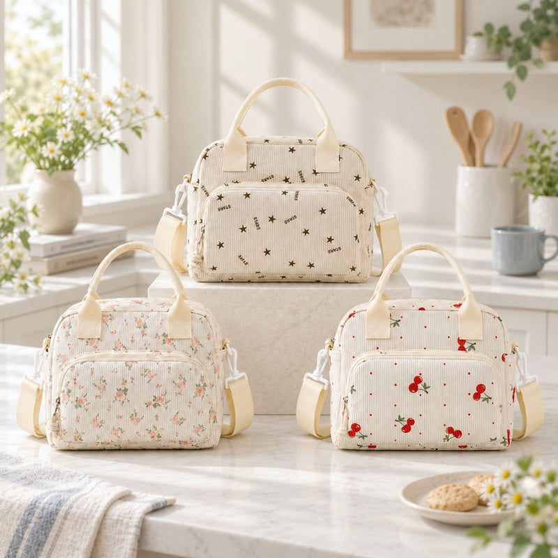 CouldNook Patterned Lunch Bag - Carry Handles and Shoulder Strap