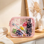CouldNook Clear Bow Makeup Bag - Printed Ribbons And Matching Trim
