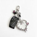 CouldNook Heart Mirror Comb Charm - Butterfly Bead Accents