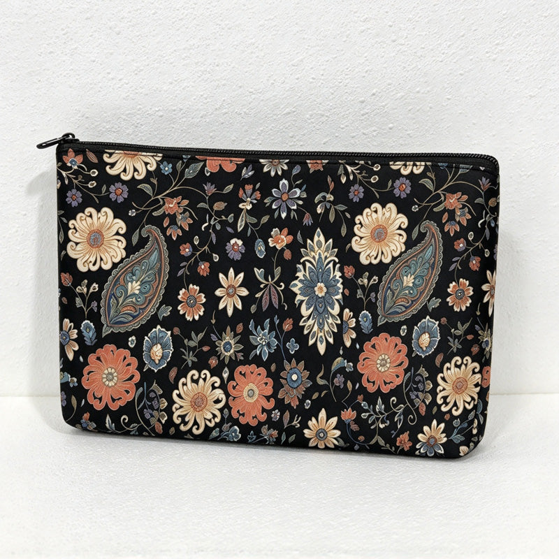 CouldNook Paisley Makeup Storage Bag - Floral Prints And Gusseted Base