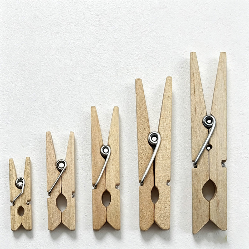 CouldNook Wooden Utility Clips - Eight Natural Sizes Collection