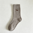 CouldNook Dachshund Crew Socks - Warm Embroidered Dotted Pattern