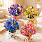 Teacup Flower Pop-Up Greeting Card with Butterflies