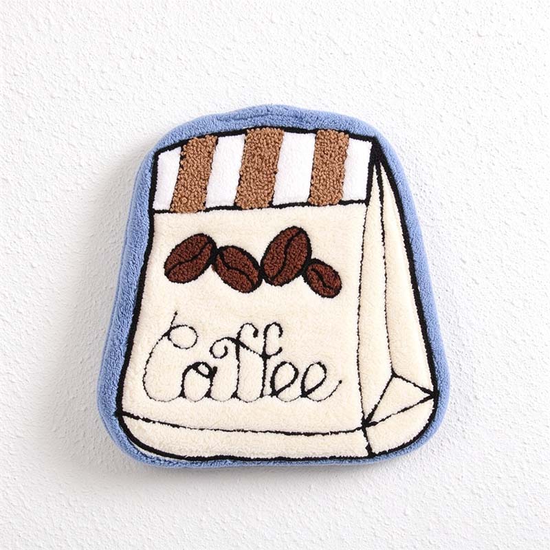 CouldNook Cafe Hanging Hand Towel - Coffee Motifs And Embroidered Details
