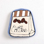 CouldNook Cafe Hanging Hand Towel - Coffee Motifs And Embroidered Details