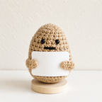 CouldNook Yarn Potato Doll Ornament - Wooden Display Base