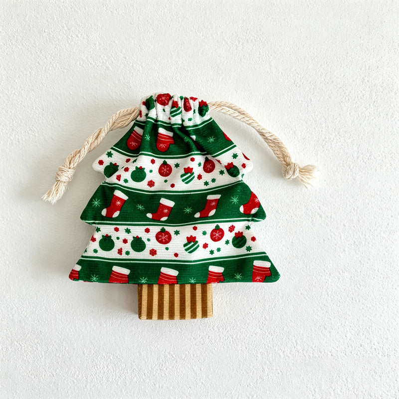 CouldNook Christmas Tree Drawstring Gift Bag - Printed Tree-Shaped Design