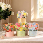 Flower Pop-Up Greeting Card with Display Base