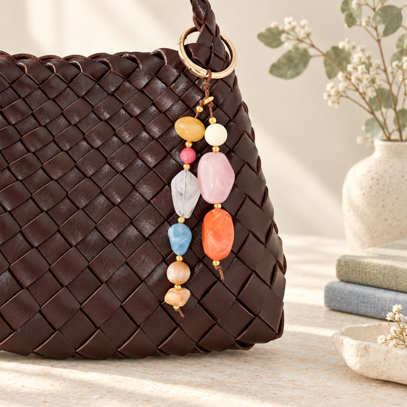 CouldNook Beaded Bag Charm - Mixed Shapes and Twin Hanging Strands