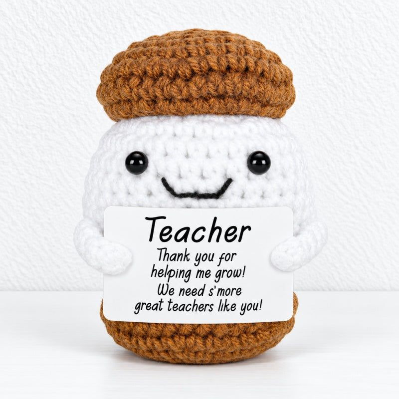 CouldNook Crocheted Character Doll - Textured Shapes And Little Message Cards