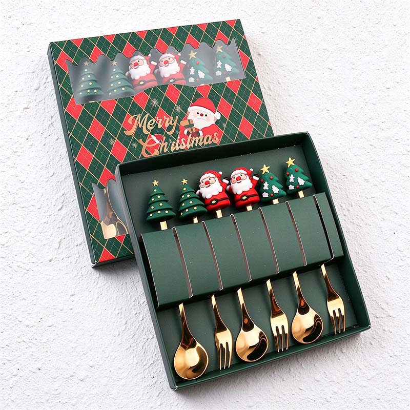 CouldNook Christmas Cutlery Set - Character Tops and Decorative Charm Designs
