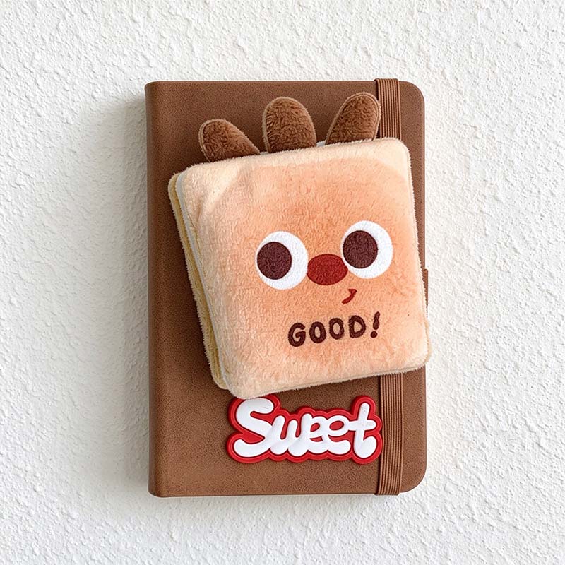 CouldNook Plush Food Notebook - Raised Character And Elastic Closure