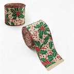 CouldNook Christmas Decorative Ribbon - Printed Woven Ribbon Seasonal Tree Display