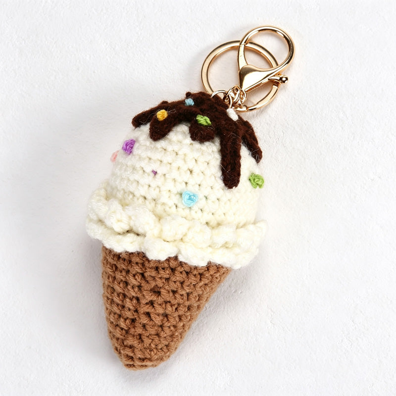 CouldNook Yarn Ice Cream Keychain - Scalloped Scoop Layers