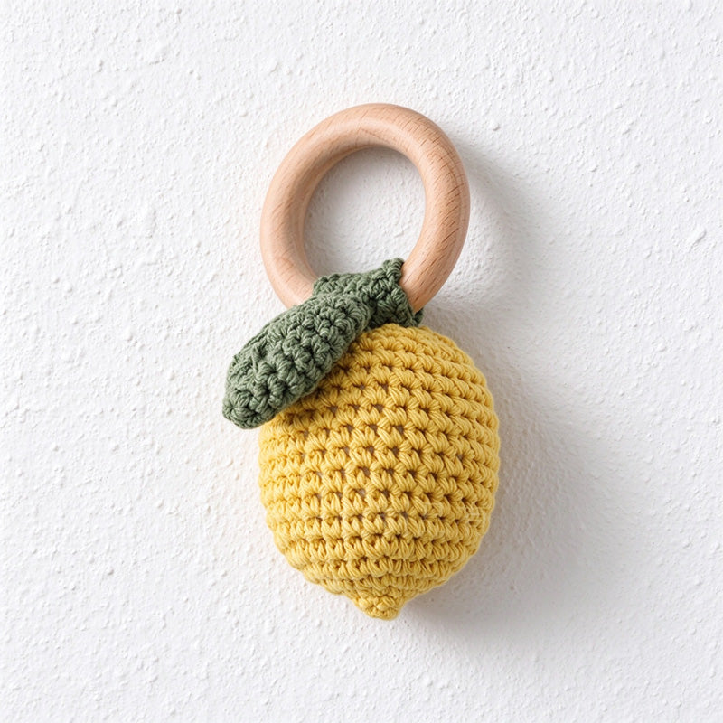 Crochet Fruit Rattle in Lemon Banana and Pear