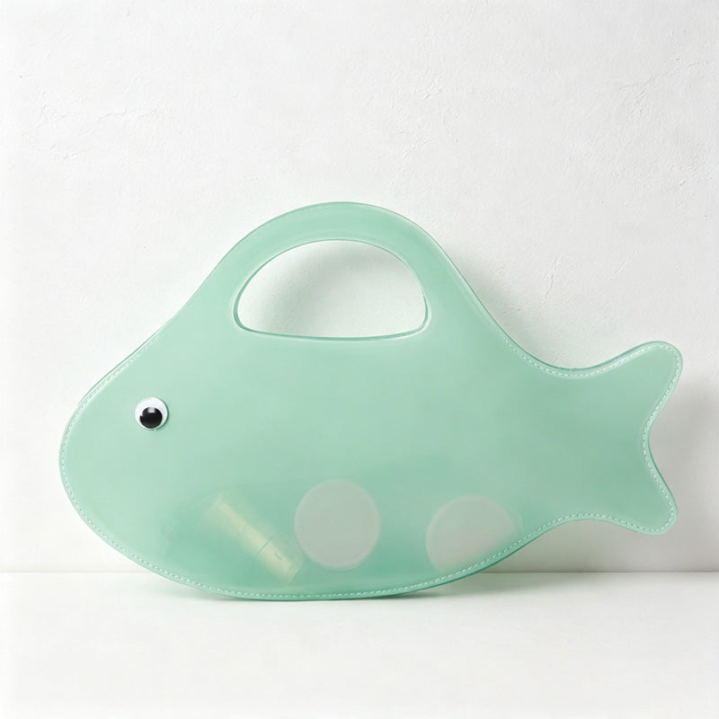 CloudNook Fish‑Shaped Tote‑Transparent PVC Hand Bag