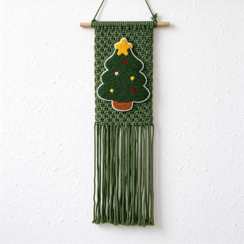 CouldNook Christmas Tree Wall Hanging - Cotton Fringe