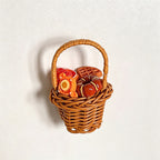 CouldNook Picnic Basket Fridge Magnet - Miniature Food and Checkered Details