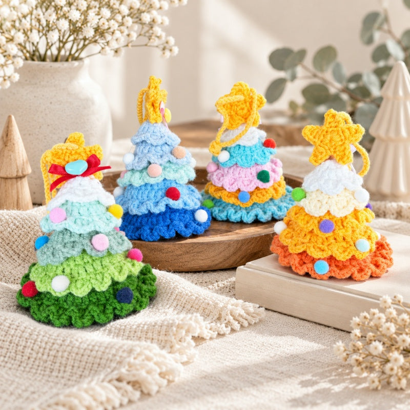 CouldNook Crocheted Christmas Tree Ornament - Layered Branches And Hanging Bell