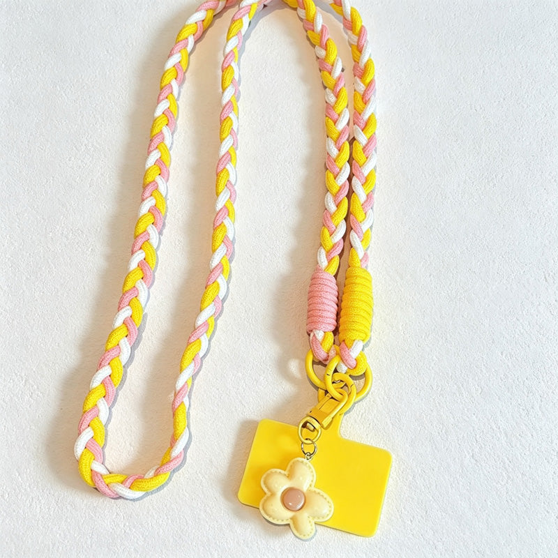 CloudNook Flower Braided Phone Lanyard‑Crossbody Phone Strap