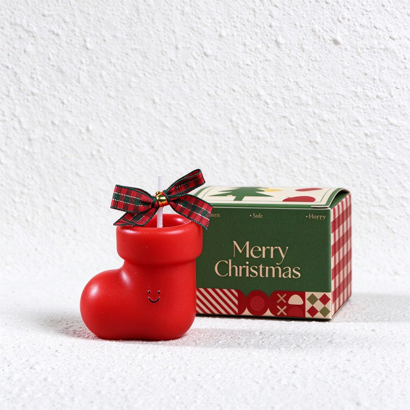 Christmas Scented Candle with Smiling Shape and Gift Box