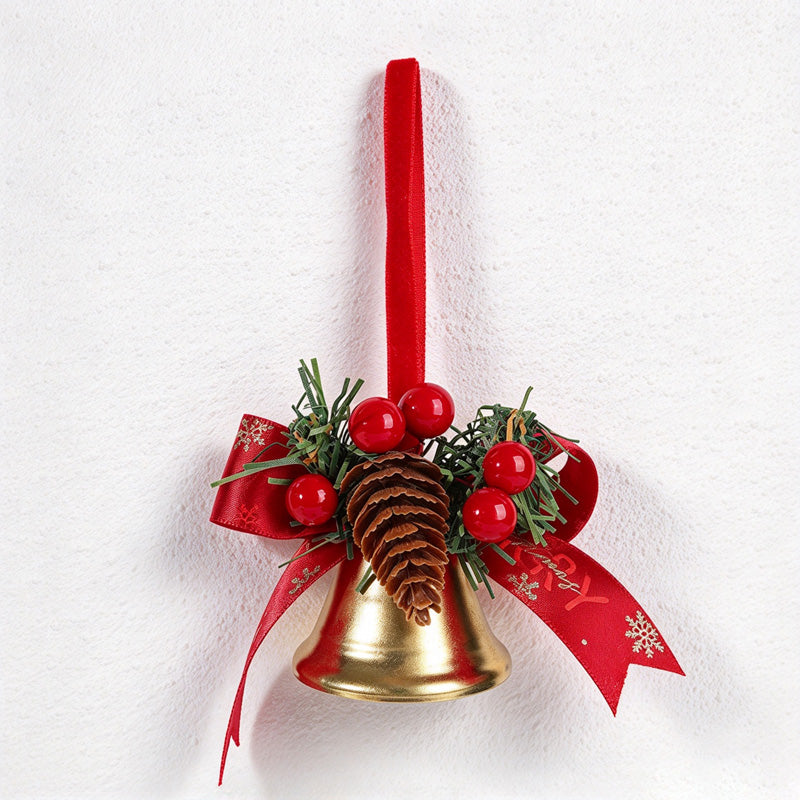 CouldNook Christmas Bell Ornament - Ribbon Bows and Seasonal Sprigs