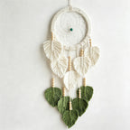 CouldNook Leaf Dreamcatcher - Botanical Green Woven Wall Hanging