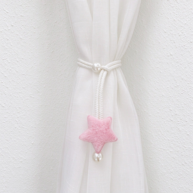 Star Curtain Tieback with Pearl-Like Bead Details