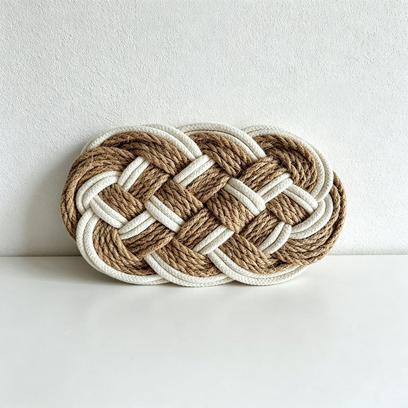 CouldNook Woven Knot Drink Coaster - Warm Table Accent