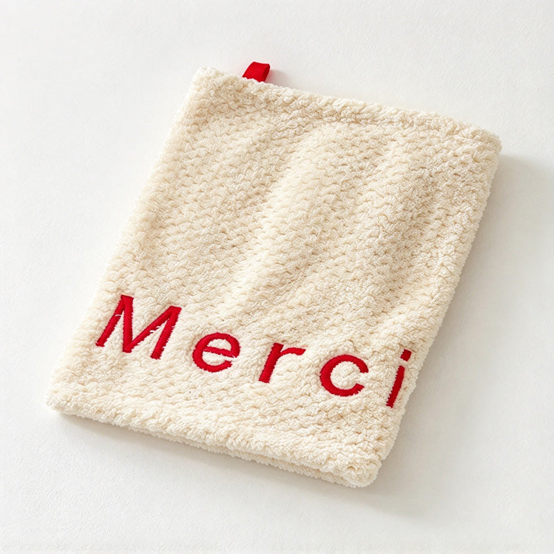 CouldNook Embroidered Letter Hand Towel - Textured Surface And Hanging Loop