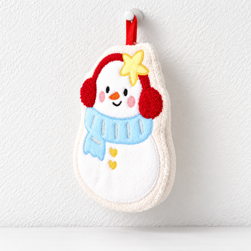Christmas Hanging Hand Towels with Embroidered Character Details