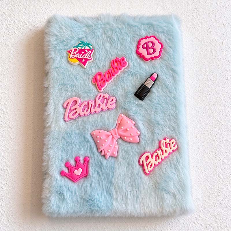CouldNook Plush Patch Notebook - Colorful Icons And Fuzzy Cover Texture