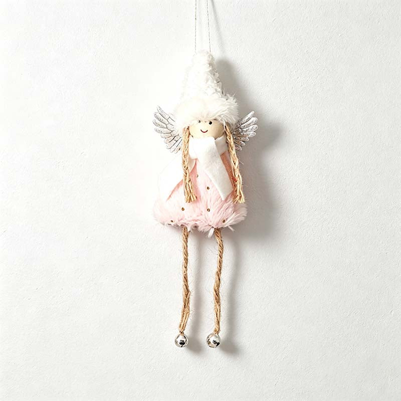 CouldNook Christmas Angel Hanging Ornament - Shimmering Wings and Textured Dress