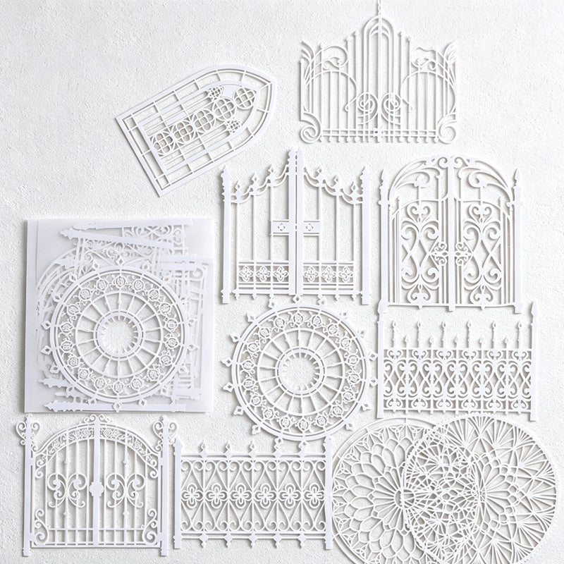 CouldNook Lace Paper Decoration Set - Openwork Borders and Delicate Cutout Motifs