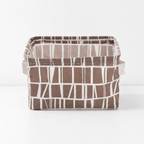 CouldNook Compact Fabric Storage Basket - Printed Side-Handle Organizer